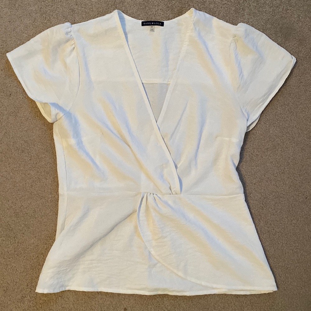 White V Neck Blouse